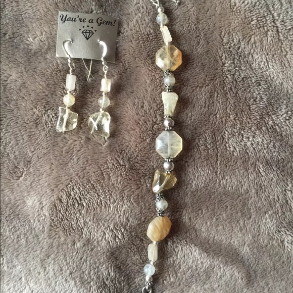 Citrine bracelet and earring set sterling silver - Picture 3 of 3